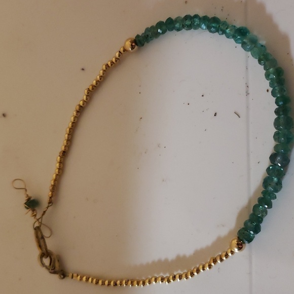 Bracelet/aaa natural emerald 24 k gold !!! - Picture 4 of 4
